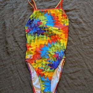 Women's Speedo Endurance Multicolor Rainbow Swimsuit 36
